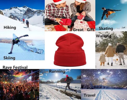 IHAUIUE Solid Color Beanie Hat Knitted Cuffed Skull Cap Double Layer Winter Watch Hats for Women, Men in Saudi Arabia