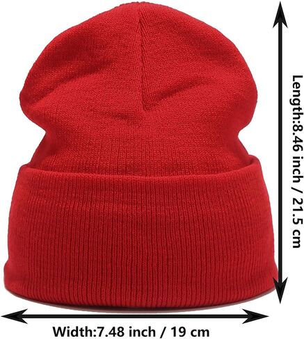 IHAUIUE Solid Color Beanie Hat Knitted Cuffed Skull Cap Double Layer Winter Watch Hats for Women, Men in Saudi Arabia
