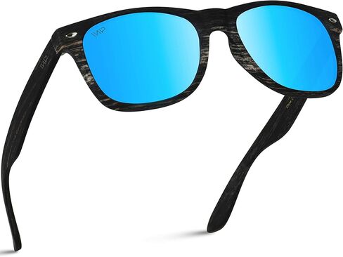 نظارة شمسية بإطار من الخشب الصناعي مع عدسات ريفو ملونة عاكسة للضوء in Kuwait