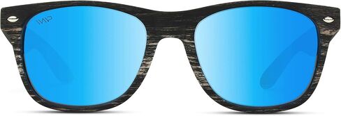 نظارة شمسية بإطار من الخشب الصناعي مع عدسات ريفو ملونة عاكسة للضوء in Kuwait