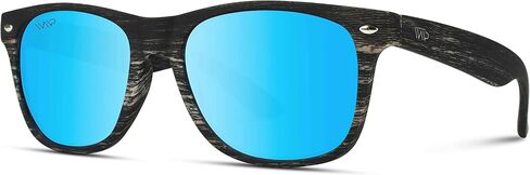 نظارة شمسية بإطار من الخشب الصناعي مع عدسات ريفو ملونة عاكسة للضوء in Kuwait