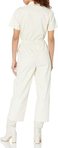 womens Luxury Clothing Short Sleeve Utility Coverall With Functional Pockets and Drawstring Waist in Kuwait