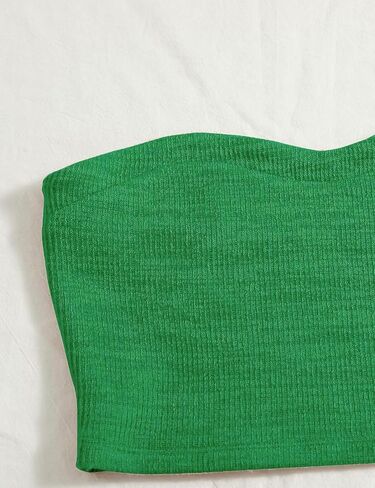 Women's Knitted 2 Piece Outfit Ribbed Crop Top Sleeveless Bandeau Tube Tops and Track Shorts Set in Kuwait