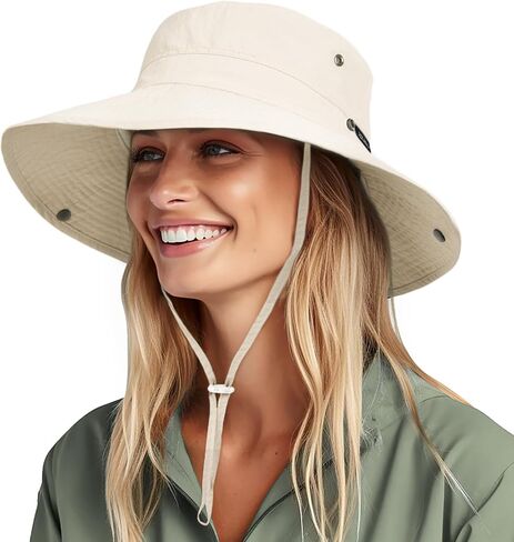 FURTALK Sun Hats for Women Ponytail UV Protection Summer Hat Wide Brim Packable UPF50 Cowboy Hat Hiking Fishing Hats in Saudi Arabia