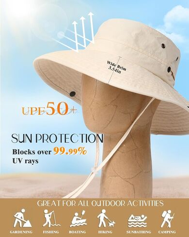 FURTALK Sun Hats for Women Ponytail UV Protection Summer Hat Wide Brim Packable UPF50 Cowboy Hat Hiking Fishing Hats in Saudi Arabia