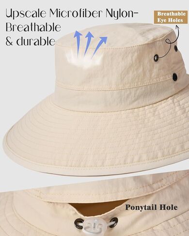 FURTALK Sun Hats for Women Ponytail UV Protection Summer Hat Wide Brim Packable UPF50 Cowboy Hat Hiking Fishing Hats in Saudi Arabia
