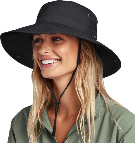 FURTALK Sun Hats for Women Ponytail UV Protection Summer Hat Wide Brim Packable UPF50 Cowboy Hat Hiking Fishing Hats in Saudi Arabia
