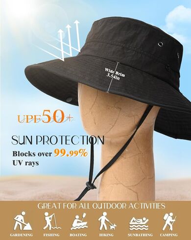 FURTALK Sun Hats for Women Ponytail UV Protection Summer Hat Wide Brim Packable UPF50 Cowboy Hat Hiking Fishing Hats in Saudi Arabia