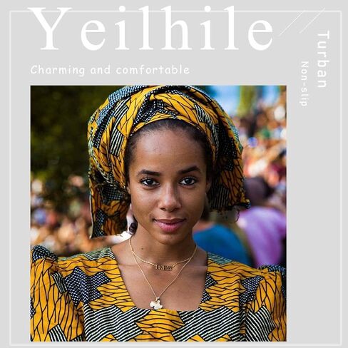 Yeilhile Pre-Tied Turban Gold Rhinestone Headwrap Round Bonnet Beanie Cap Headbands for Women (Pack of 2), Gold, One size in Kuwait