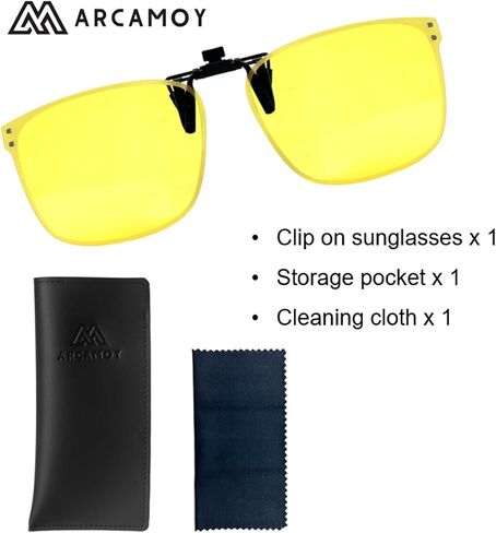 ARCAMOY Clip on Sunglasses Over Prescription Glasses Polarized Anti Glare Flip Up UV Protection Glasses For Men Women in Saudi Arabia