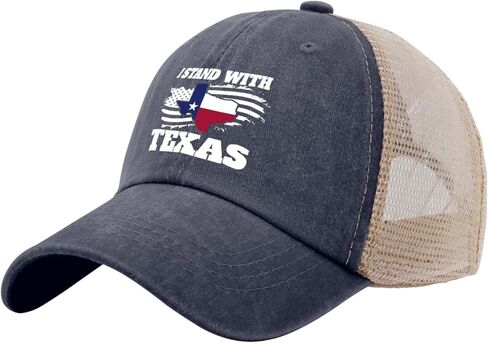 أنا أقف مع علم تكساس بالولايات المتحدة الأمريكية، قبعة سائق الشاحنة، قبعة نسائية كلاسيكية شبكية للصيف in Kuwait