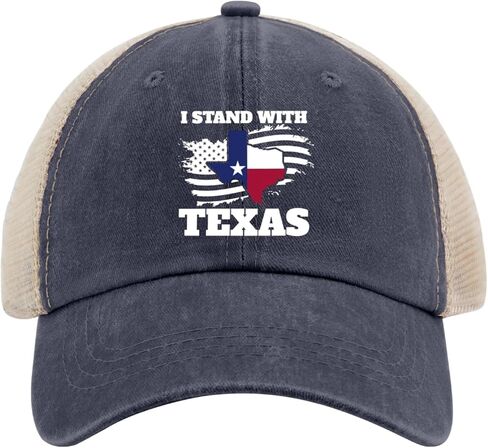 أنا أقف مع علم تكساس بالولايات المتحدة الأمريكية، قبعة سائق الشاحنة، قبعة نسائية كلاسيكية شبكية للصيف in Kuwait