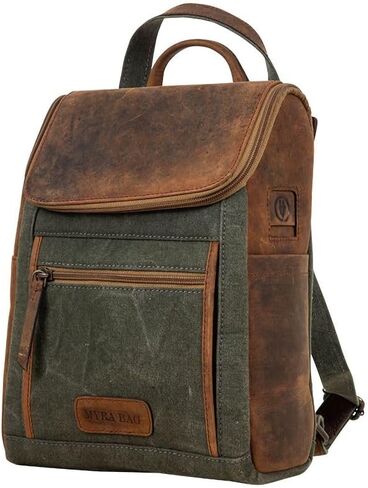 Myra Bag Tote Bag Backpack - Convertible Tote Backpack for Women, Slimline Carriage Port Design with Vintage Woven Canvas and Leather Accents, Stylish Backpack for Women in Saudi Arabia
