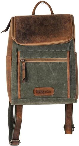 Myra Bag Tote Bag Backpack - Convertible Tote Backpack for Women, Slimline Carriage Port Design with Vintage Woven Canvas and Leather Accents, Stylish Backpack for Women in Saudi Arabia