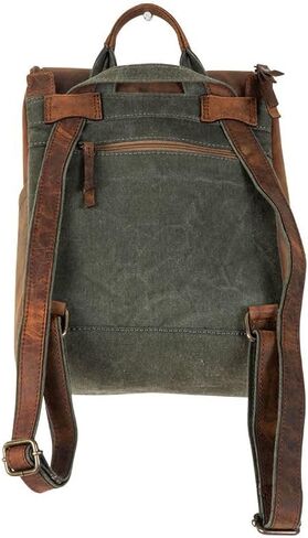 Myra Bag Tote Bag Backpack - Convertible Tote Backpack for Women, Slimline Carriage Port Design with Vintage Woven Canvas and Leather Accents, Stylish Backpack for Women in Saudi Arabia