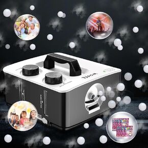 Fog Machine, 250W Fog Bubble Machine, 8000+Fog Filled Bubble Per Minute, Portable Smoke Bubble Machine, Bubble Fog Combo for Indoor Outdoor Party Wedding Birthday Photograph Christmas Halloween