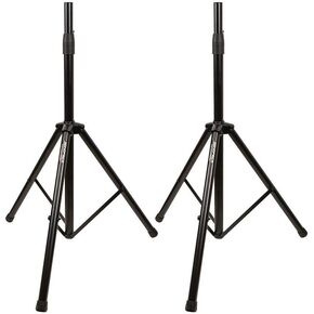 Monoprice PA Speaker Stands with Air Cushion, Adjustable - Pair, Height Adjustable 41.5-74.5 Inches, 130 lbs. Load Capacity per Stand, Heavy Duty Steel