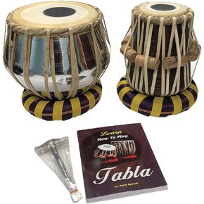 Satnam COPPER Bayan Hand Crafted Copper Tabla Drum Set for Beginners with Tabla Set Gig Bag | Tabla Set Hammer | Tabla Set - Music Book | Tabla Cushions and Cover - Indian Musical Instrument