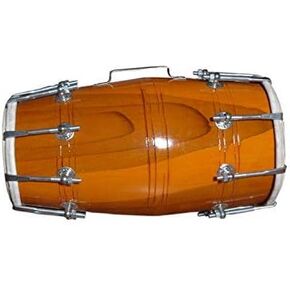 Satnam Traditional 16-Inches Bolt Tuned Handmade Wooden Dholak Drum | Dholak Instrument | Dholki Music Instrument - Made in India (Cherry Red)
