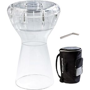 Wambooka Diamond Darbuka Drum with 8.75 inch Head, with Brass tuning keys and Padded Bag 17 inches Length (Crystal Clear PC)