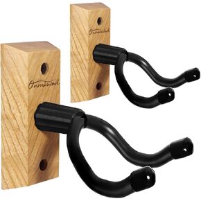 Ukulele Wall Mount Hanger 2 Pack, Ash Hardwood U-Shaped Ukulele Holder Hanger, Ukulele Wall Mount Hook for Ukulele Banjo Mandolin Concert Pineapple Soprano Tenor and Baritone