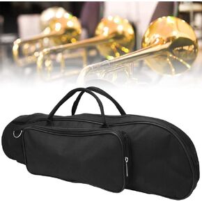 Dilwe Trumpet Bag, 53 x 13 x 15.5cm / 20.9 x 5.1 x 6.1in Nylon Waterproof Trumpet Bag Case Durable Cloth Musical Instrument Accessories, Black