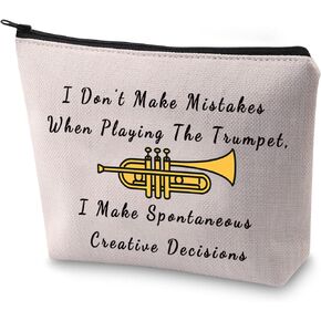BLUPARK Trumpeter Gift Cornet Cosmetic Bag I Don't Make Mistakes When Playing The Trumpet Girl Trumpet Player Gift for Musician (When Playing The Trumpet)