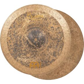 Meinl Cymbals Byzance 14" Dark Hihats, Pair — Made in Turkey — Hand Hammered B20 Bronze, 2-Year Warranty, B14DAH
