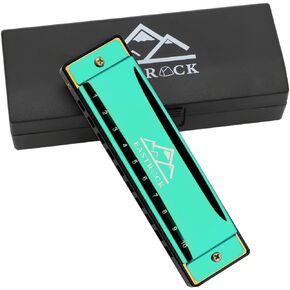 EASTROCK Harmonica, 24-Hole C Key, Professional, Silver, ABS Resin, Stainless Steel, Diatonic, for Beginner & Friends
