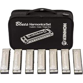 Hohner Accordions 1501/7 Bluesband Harmonica 7-Piece Set with Carrying Case, Chrome in Saudi Arabia