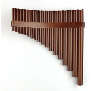 18 Pipes Pan Flute F Key Chinese Traditional Musical Instrument Brown Panpipe (18 left hand)