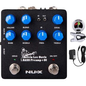 NUX Melvin Lee Davis NBP-5 Bass Preamp and DI Bundle with 9V Power Supply and Snark Tuner