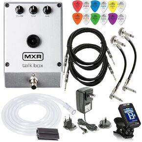 MXR M222 TALK BOX Effects Pedal Voicebox for Guitar, Keyboard and other instruments with Tonebird 2- Cable, Dunlop Picks, True Tune Tuner, 2- MXR Patch Cable Bundle
