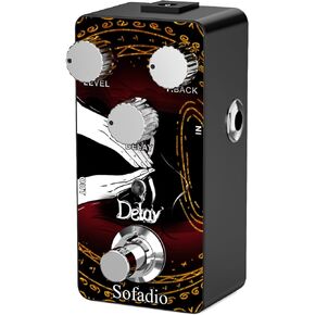 Guitar Delay Pedal, True Bypass DC 9V Mini Single Nano Effect Pedals for Electric Guitars