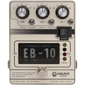Walrus Audio EB-10 Preamp/EQ/Boost, Black, (900-1049B)