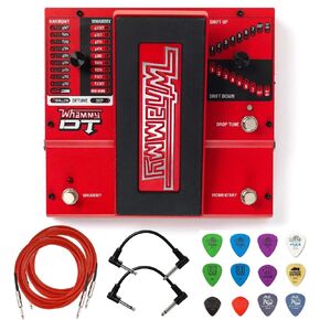 Briskdrop Digitech Whammy DT Pitch Shift Drop Tune Pedal Bundle with 2 Patch Cables, 2 Instrument Cables, and Dunlop Variety Pick Pack, whammyDT-bundle