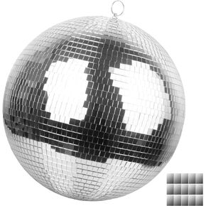 Faeshoo 16inch Large Disco Ball Mirror Ball for Disco Party Decorations, Disco Ball x 1pc, Replacement Mirror x 15pcs