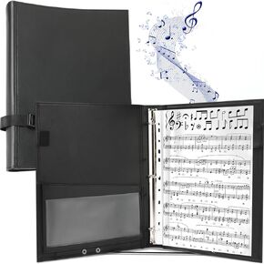 3 Ring Sheet Music Folders,Large 10.5" x 13.5" Choral Muisc Folder,Premium Concert Choral Folder Fits Letter Size 8.5 x 11 in/ A4,Accomodate to Max 200 Pages for Choir Singer,Stage Performance