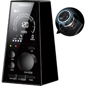 Digital Metronome for Piano, Guitar, Drum and All Musical Instruments, Electronic Metronome with Volume, Rhythm Adjustable, Rechargeable, Metronome with Speaker, Timer Function, LCD Display