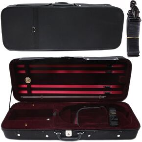 Adjustable 15-16.5 inch Viola Case 16 inch Hard Viola Box Composite with Neck Straps & Music sheet Bag & 4 Bow Holders (Blue Velvet Lining)