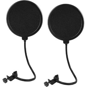2 Pack Microphone Pop Filter, Pop Filter for Microphone, Mic Pop Filter With A Flexible 360°Gooseneck Clip Stabilizing Arm, Pop Filter for Vocal Recording and Live Broadcasting in Kuwait