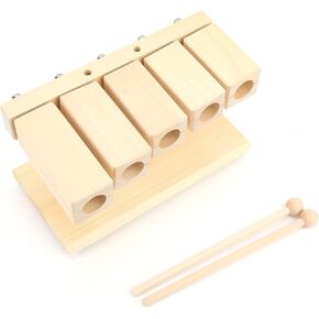 Lap Harp, Wood Blocks, Percussion Clapper, Music Blocks with Hammer Clear Texture for Yoga for Temples