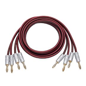 JORZOR Audiophile Grade Speaker Cable with Gold Plated Banana Plugs,Oxygen-Free Copper (OFC) 13AWG, (3.3 Feet 1 M), Pair……