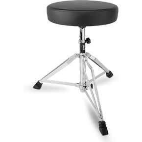 Pyle Adjustable Drum Throne Stool - Portable with Double-braced Tripod Legs, Foam-Cushioned Seat, Perfect for On Stage and in-Studio Use PSEATDRM28.5