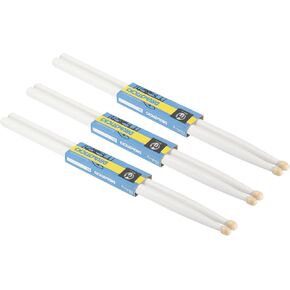 PATIKIL 3 Pair Maple Wood Drumstick Anti Slip Drum Stick 5A Black for Drumming Musical Instrument Percussion