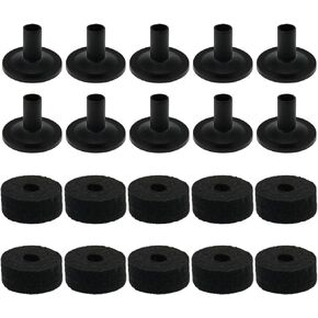 ZZHXSM 10Sets Cymbal Stand Felt Fisher Kit Plastic Drum Cymbal Stand Sleeves Drum Accessories, Black
