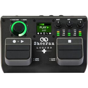 SHEERAN LOOPER + Dual Track Pedal for Guitar, Bass, Keyboard, Vocals and more, with 128 loops storage, 4 Looping Modes, LED Screen and Audio interface