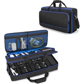 Rexmica Carrying Bag Compatible with Boss ME-80 / GT-1000 / GX-100 / ME-90 Guitar Multi-effects Pedal, Guitar Pedal Board Storage Bag with Compartment for Guitar Cable or Other Accessories, Black