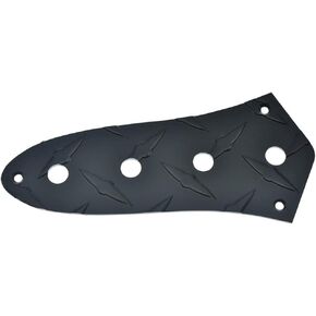 KAISH USA Specs Metal Diamond Plate J Bass Control Plate Aluminum Jazz Bass JB Control Plate with 3/8" CTS Pot Holes for American/Mexican Jazz Bass Black