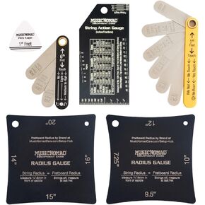 MusicNomad Precision 6 pc. Guitar Setup Gauge Tool Set - Plus 24 pg. Instructional Booklet and Storage Case (MN604)